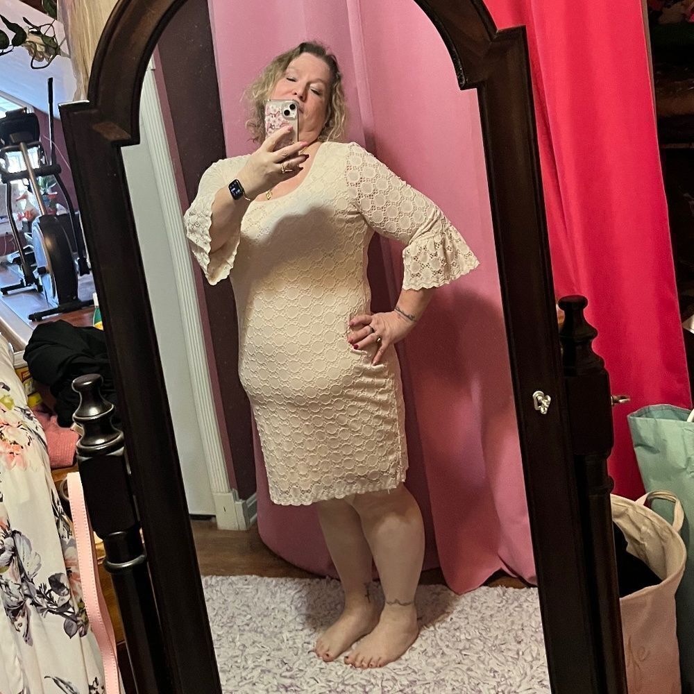 Ronni Nicole XL Lace Dress Lite Pink - Picture 2 of 10